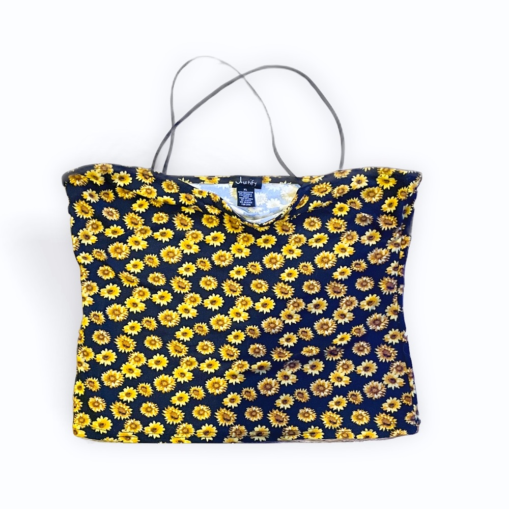 JUSTIFY TANK TOP- Floral/Sunflower- Spaghetti Straps- CROP TOP STYLE